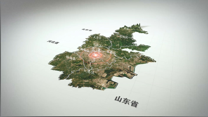 天津市写实3D地形区位