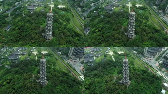 广州海珠琶洲塔高清航拍2