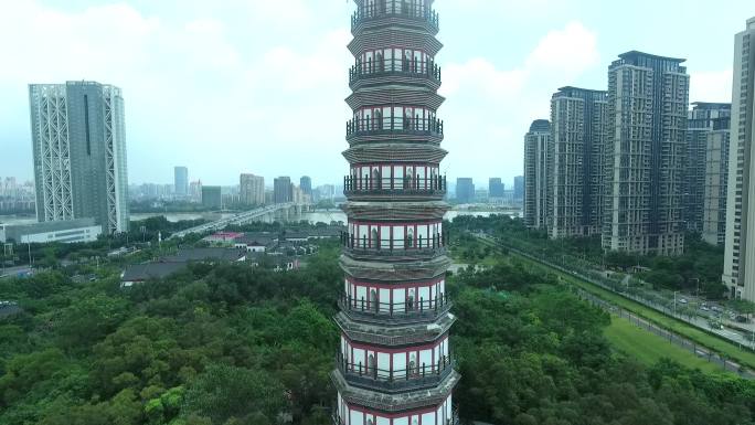 广州海珠琶洲塔高清航拍3
