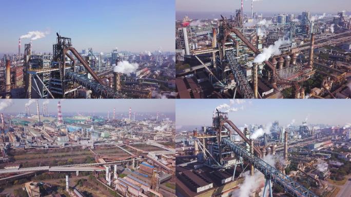 4K航拍上海宝钢钢铁重工业