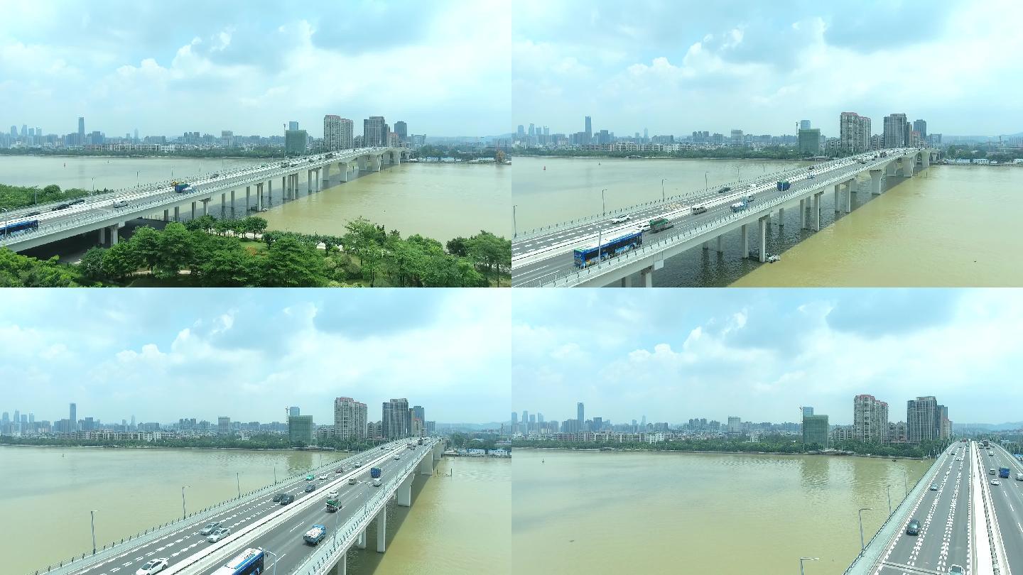 广州海珠琶洲桥高清航拍