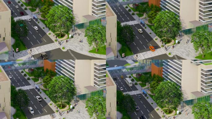现代都市城市街景三维动画