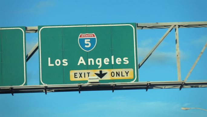 洛杉矶标志路牌指示牌高速提示牌