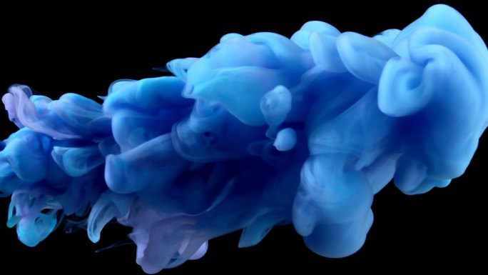 蓝色烟雾抽象视觉吞云吐雾检测测试视频画面