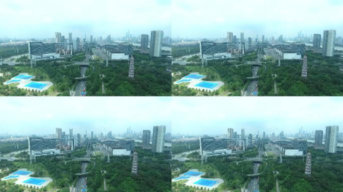 广州海珠琶洲塔高清航拍