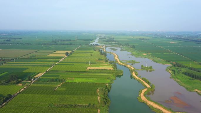 平原上的河流滹沱河农业灌溉