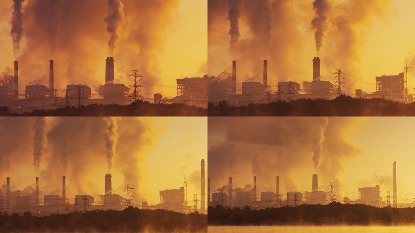 延时视频，空气污染，煤炭发电厂