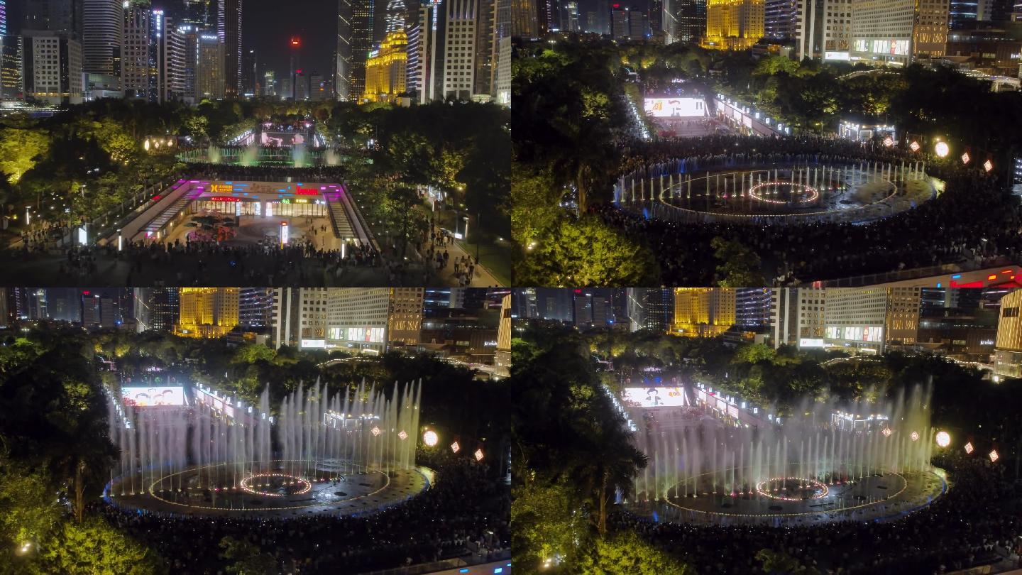 广州海心沙喷泉夜景城市