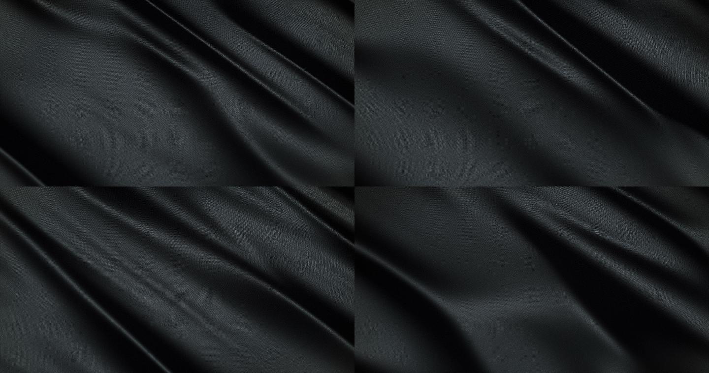 黑色光泽布缎面抖动布料纺织
