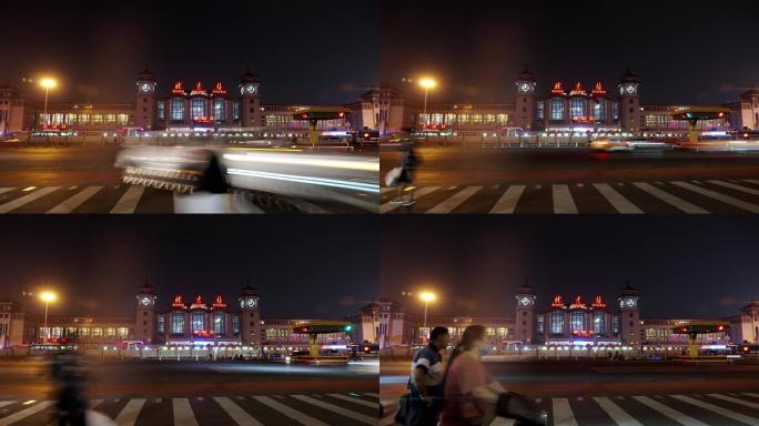 【4K】北京站-夜景延时