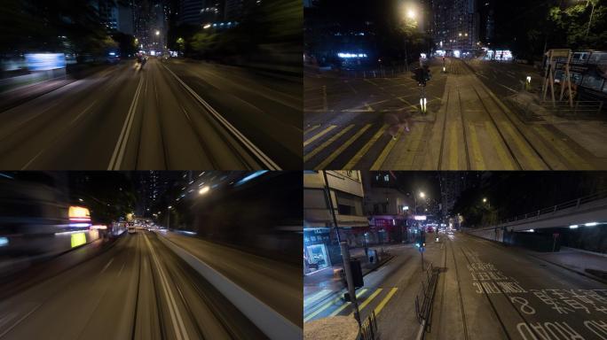 4k城市街道穿越延时摄影