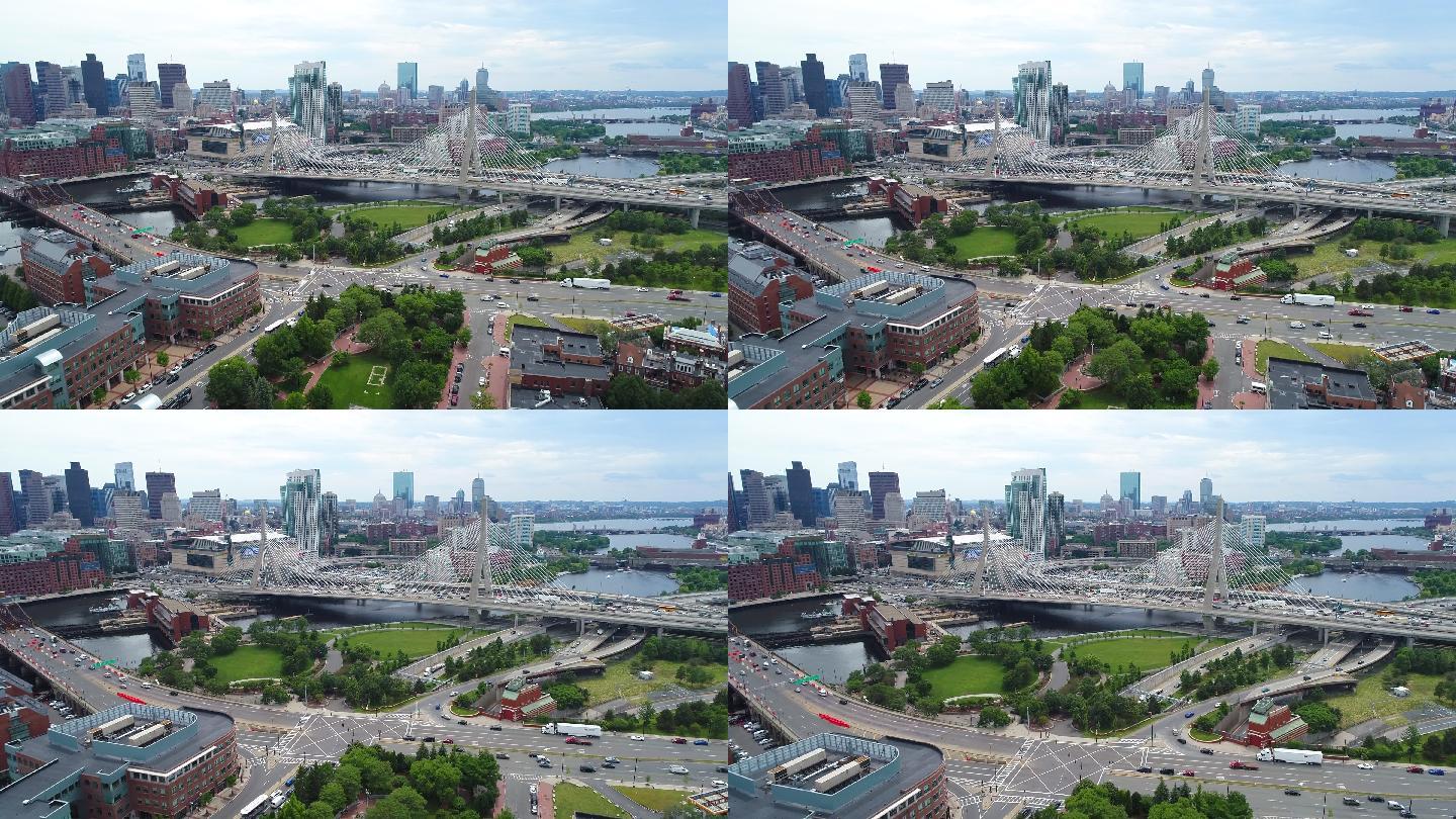 波士顿马萨诸塞州风景空中拍摄