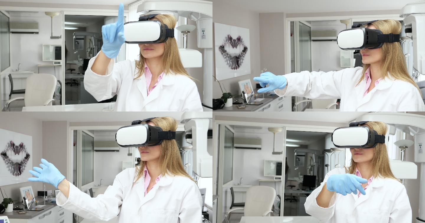 体验VR的女医生视频素材