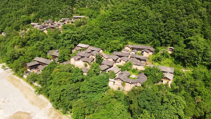 甘肃陇南传统民居保护古村落4K航拍