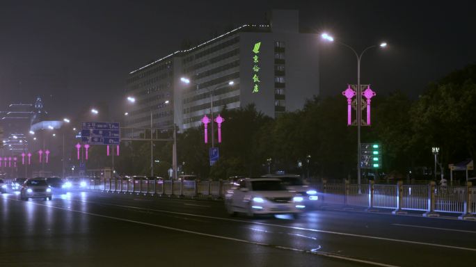 北京长安街车流长延时