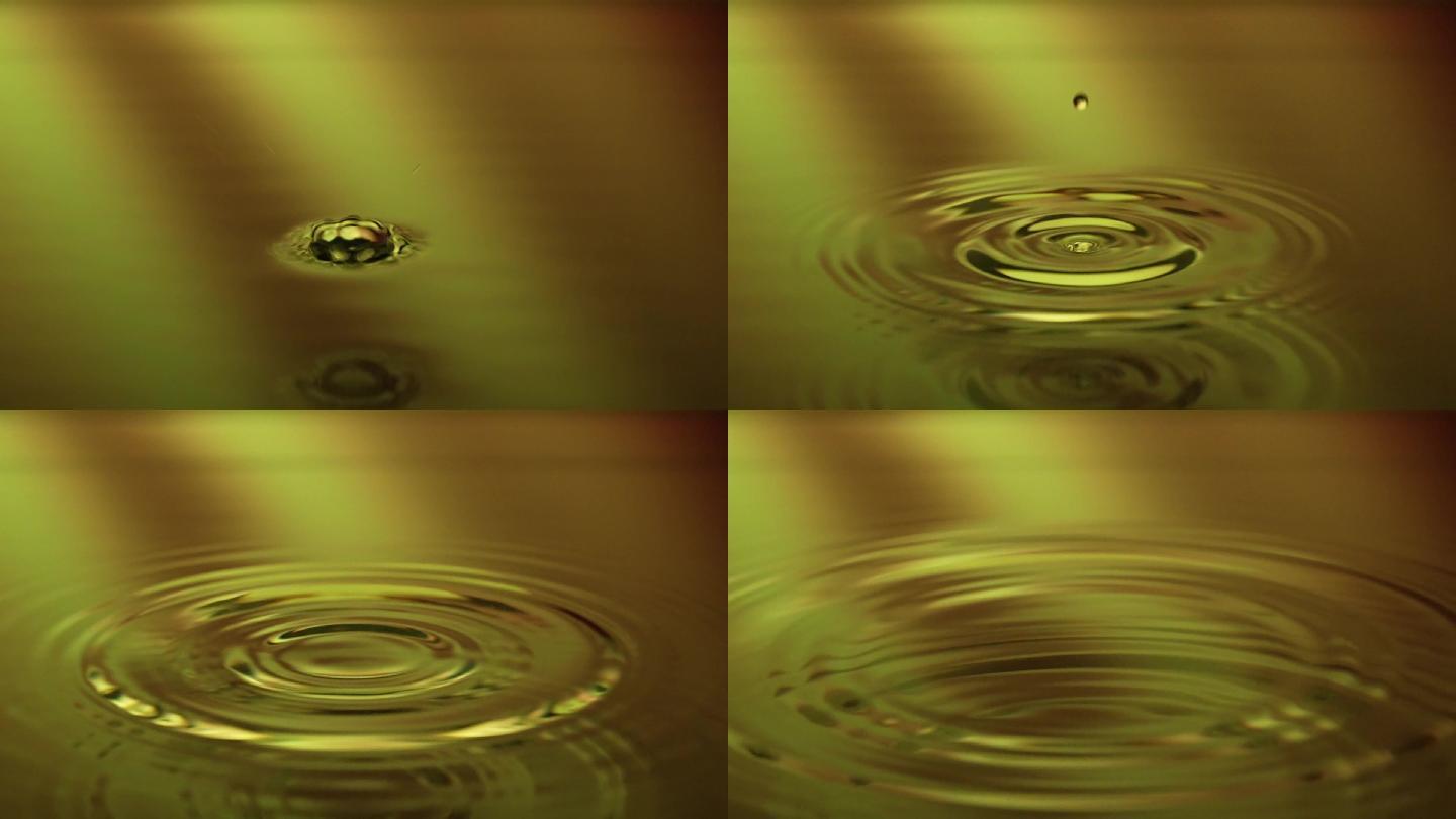 液体黄色水滴水资源水滴