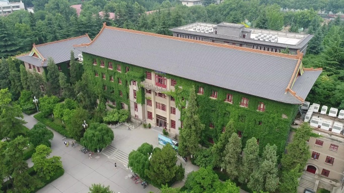 陕西师范大学校园图书馆航拍