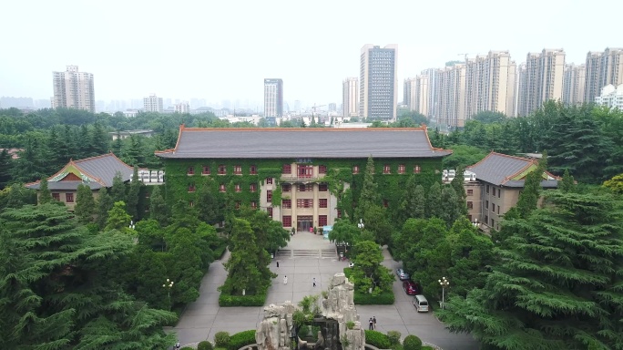 陕西师范大学吴家坟校区航拍摄影素材