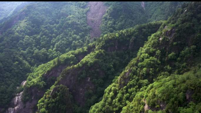 山川、森林、景区、缆车航拍