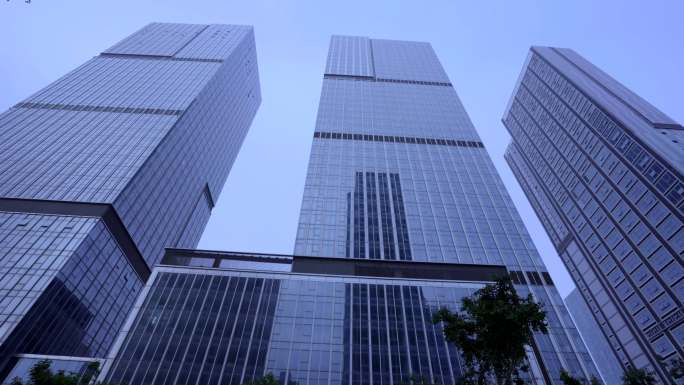 4K城市摩天大楼-白领出入金融商务中心