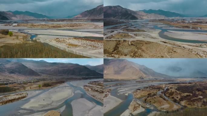 4k西藏风光 高原 乌云 草地 高山河谷