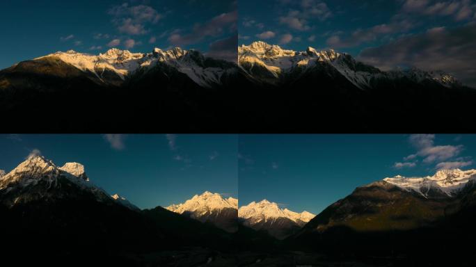 4k西藏风景 日出 日照 金山 雪峰