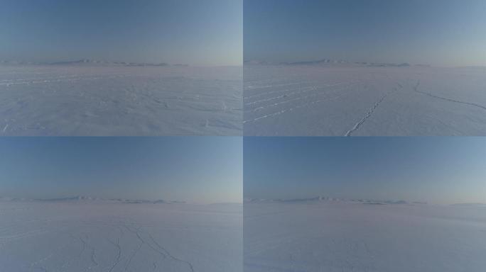 航拍空镜内蒙古冬雪景旷野雪原一望无垠