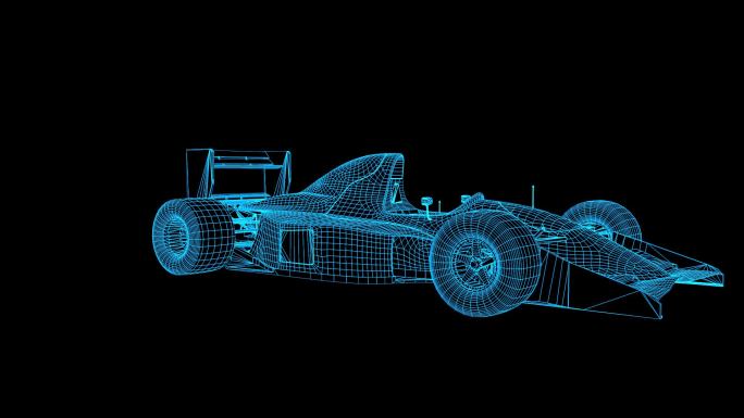蓝色全息科技赛车F1循环带通道