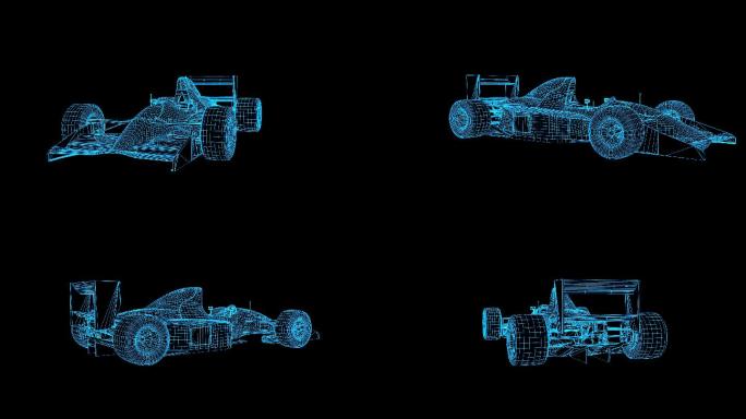 蓝色全息科技赛车F1循环带通道