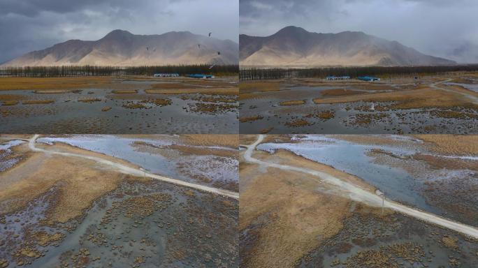 4k西藏戈壁 湿地