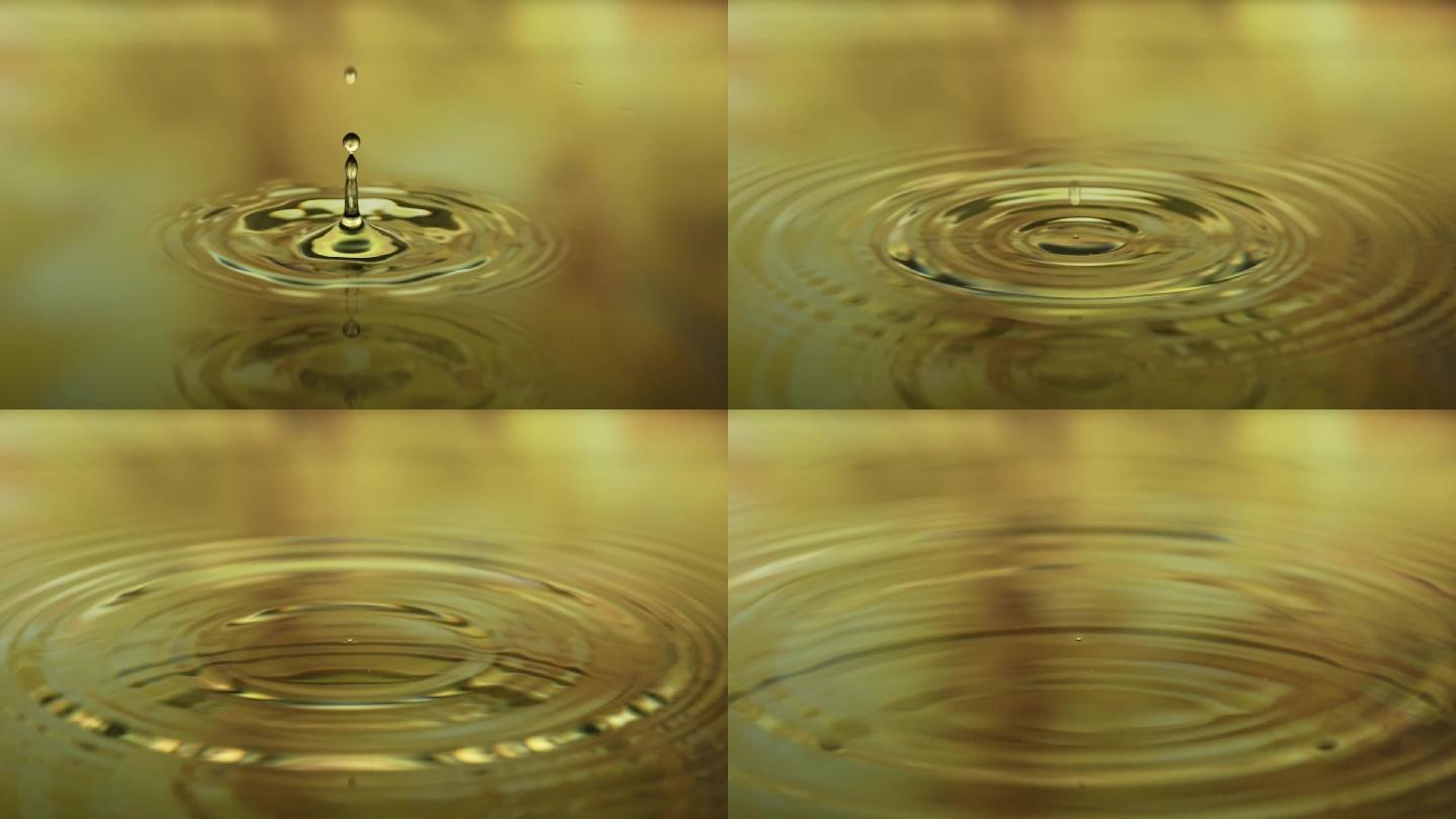 金色水滴液体黄色水滴水资源水滴