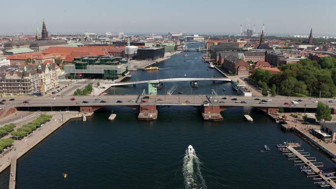丹麦哥本哈根海滨鸟瞰图