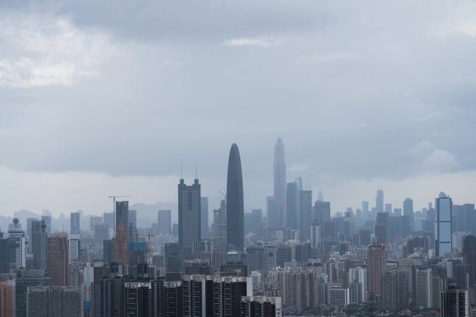 深圳4K延时雨中深圳cbd