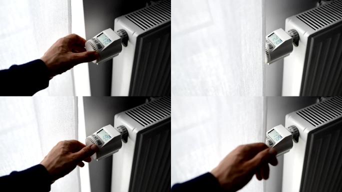 男性调节温度特写