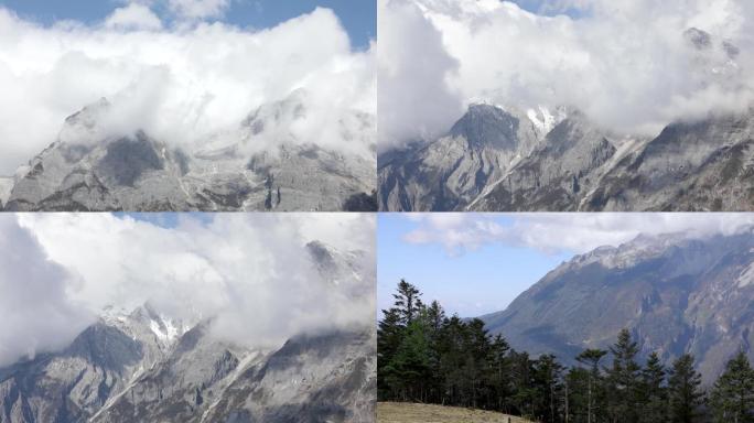 云南丽江雪山天空延时