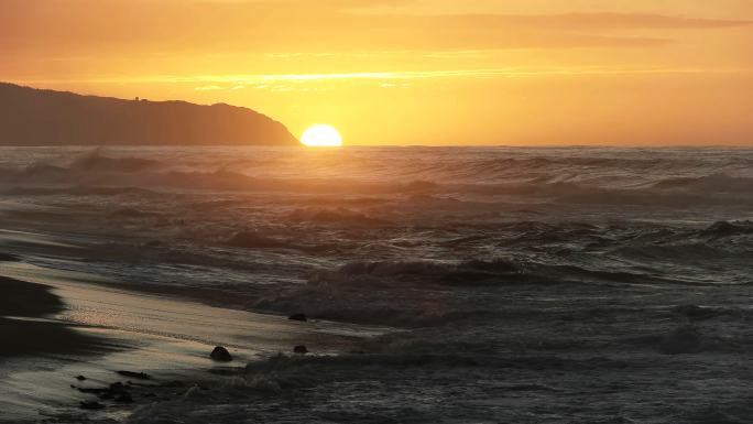 夏威夷卡纳角日落的近景