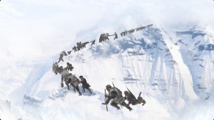 红军长征翻过雪山八一建军