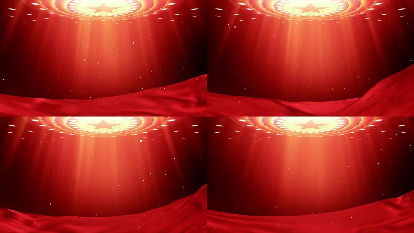 大气红绸粒子舞台背景