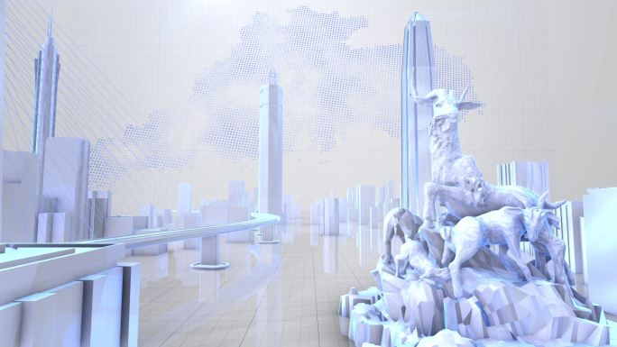 蓝色科技广东三维片头广州塔港珠澳大桥城市