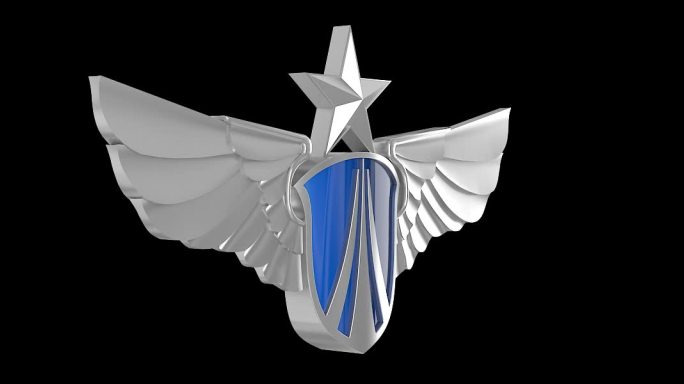 3d空军军徽徽标logo旋转（带通道）