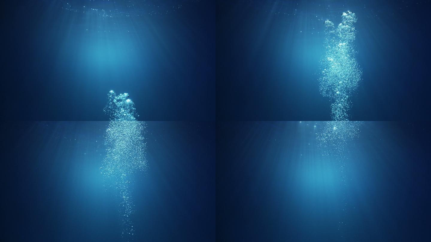 水下气泡海里梦幻幻境奇观奇幻浪花海浪大海