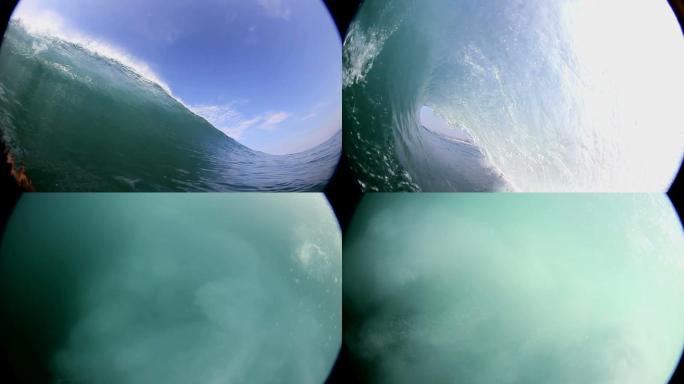 巨浪以慢镜头掠过摄像机