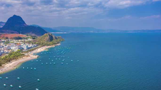 【正版素材】云南抚仙湖禄充风景区抚仙湖