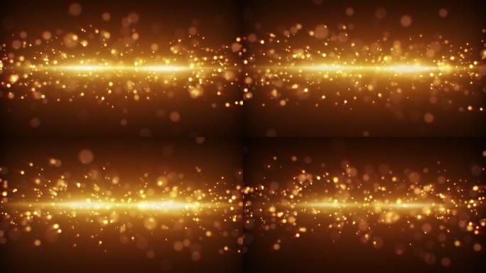 金色光带和粒子循环背景