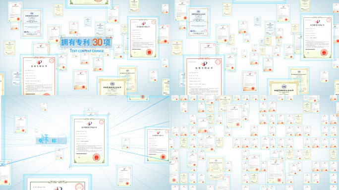 4K专利证书5种展示