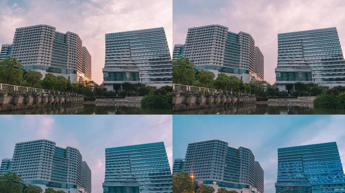 6k杭州城北新天地建筑日转夜延时摄影