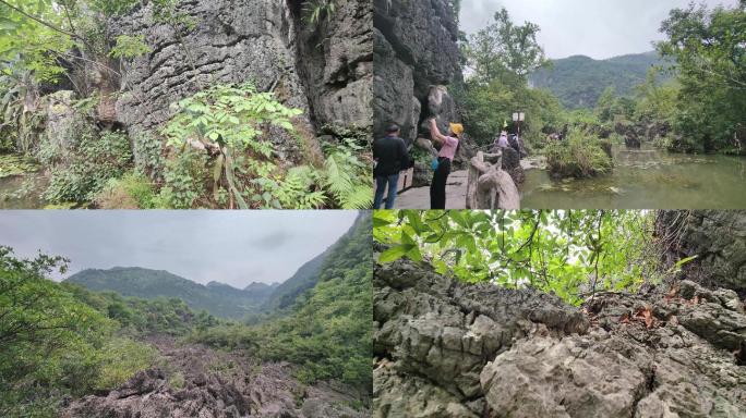 一黄果树银坠链瀑布瀑布贵州山区风景