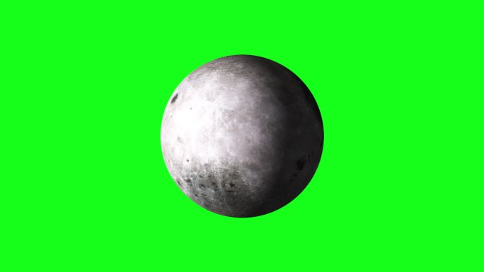 绿色屏幕上旋转月亮的4K动画背景