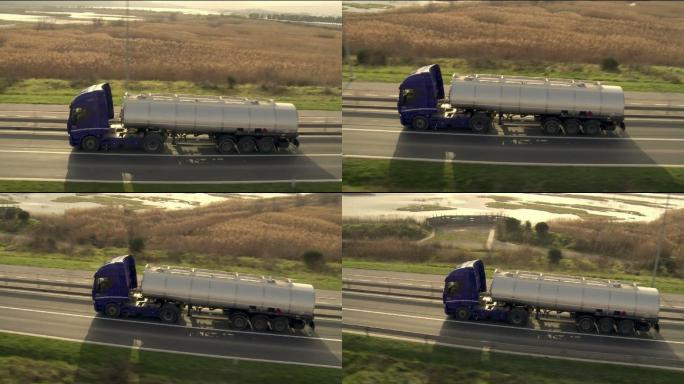 油罐车在路上行驶易燃易爆物品危险物品物流