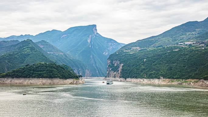 重庆奉节白帝城瞿塘峡夔门延时